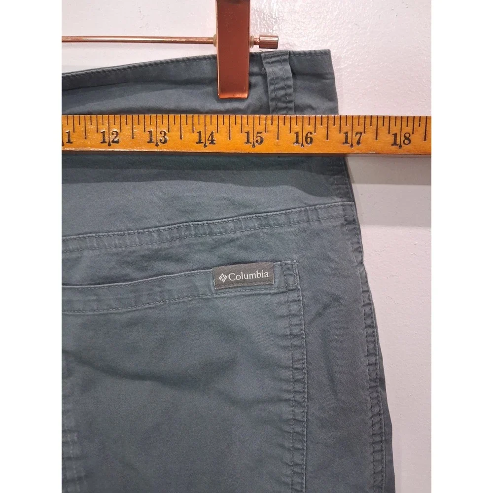 Columbia Mens Regular Fit Chino Pants 32x30 Grey Green AM0449 Stretch Cotton